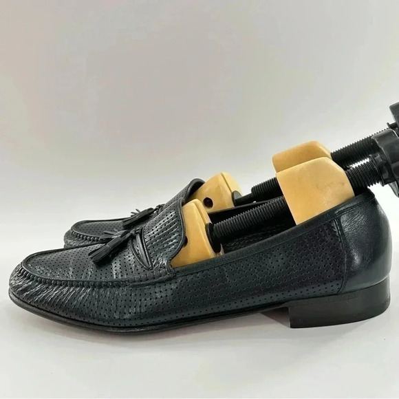 Bally mens dress shoes 12 black leather tassel penny loafers vintage 89s 90s main image 6